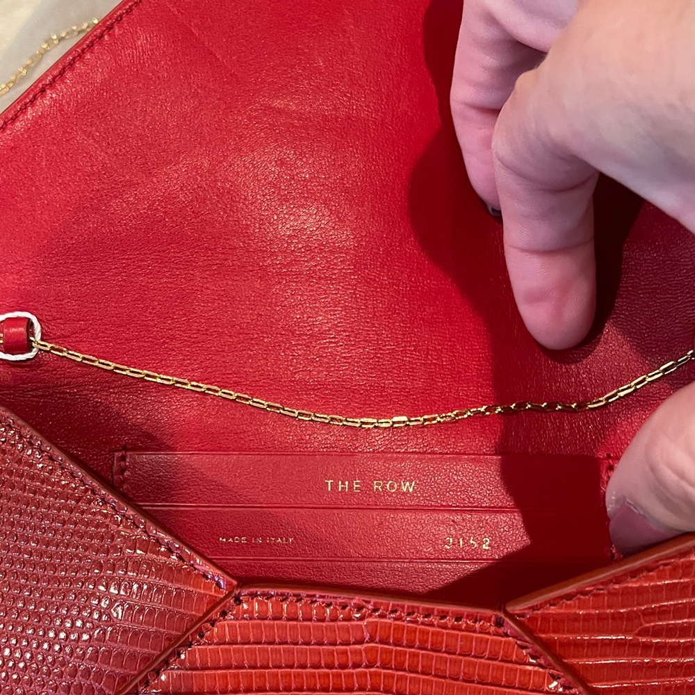 The Row Vibrant Red Clutch with Gold Chain - Picture 4 of 9